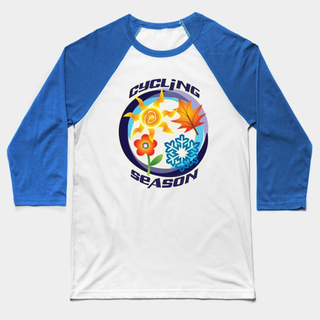 Cycling Season Baseball T-Shirt by at1102Studio